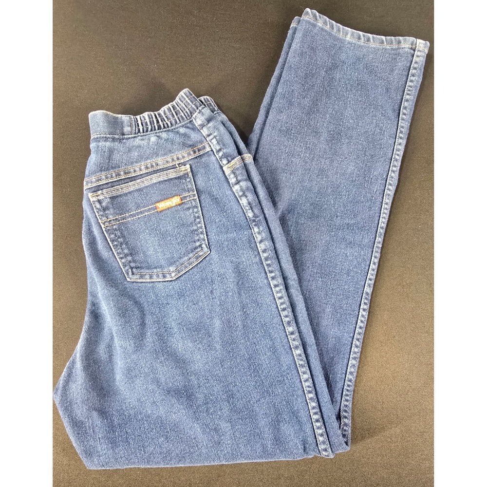 Wrangler Vintage Misses Full Fit Jeans 12 Average Blue Elastic Waist Made in USA